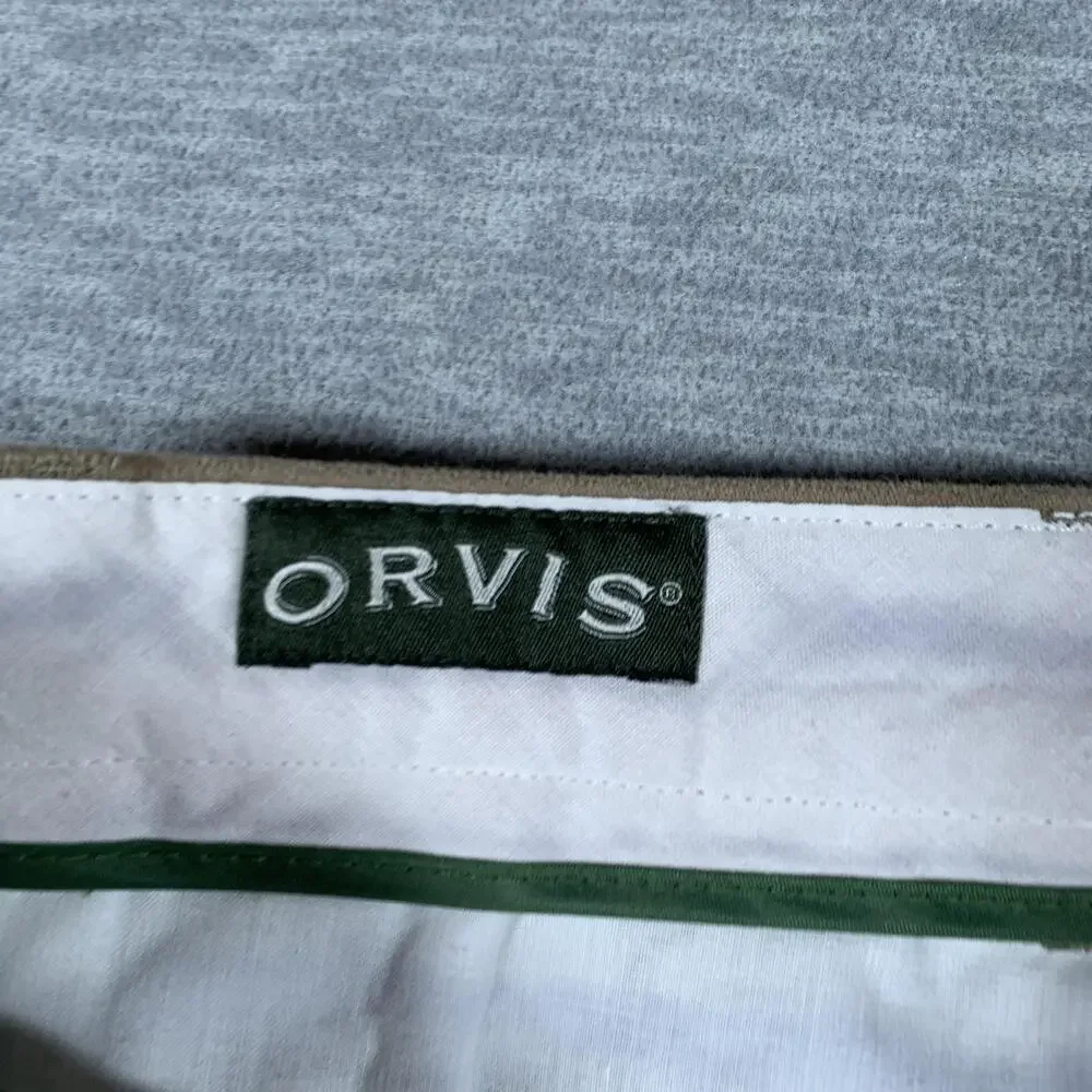 Orvis Pants Mens 40x30 Beige Classic Fit Brisbane Moss Chino Casual